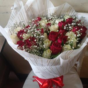 Red and white bouquet