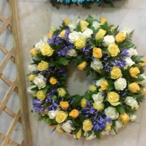 Yellow and White Wreath