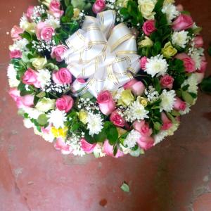 Pink and White Wreath